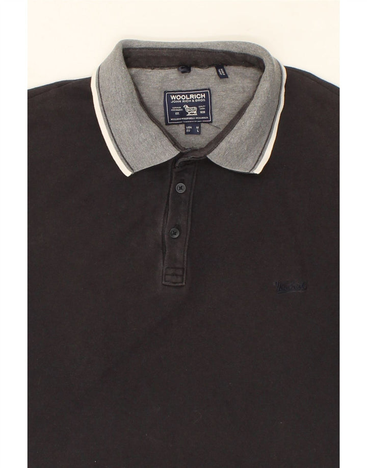 WOOLRICH Mens Polo Shirt Medium Black Vintage Woolrich and Second-Hand Woolrich from Messina Hembry 