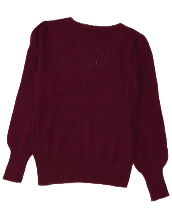 Γυναικείο πουλόβερ Oasis Boat Neck Jumper UK 10 Small Burgundy Viscose
