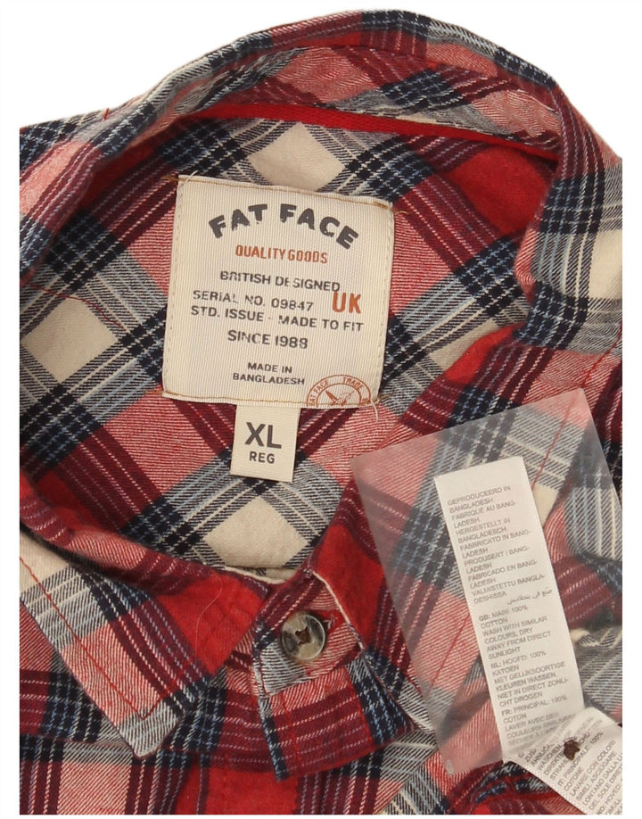 Fat Face Ανδρικό πουκάμισο κανονικής εφαρμογής φανέλα XL Κόκκινο βαμβακερό καρό