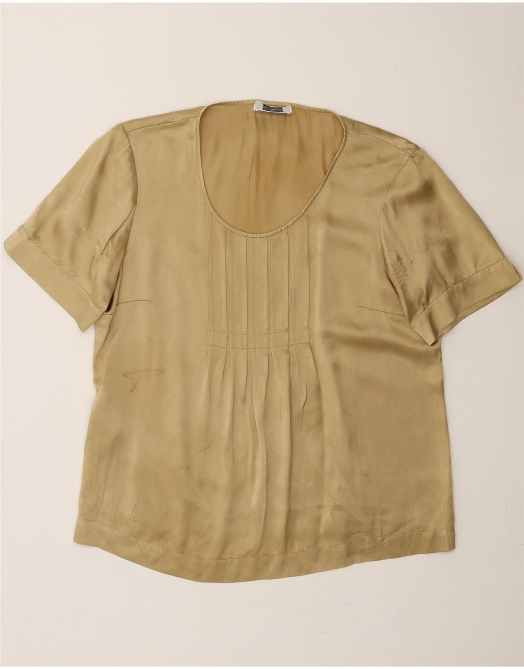 PERTE BY KRIZIA Womens Blouse Top UK 12 Medium Beige Silk Vintage Perte by Krizia and Second-Hand Perte by Krizia from Messina Hembry 