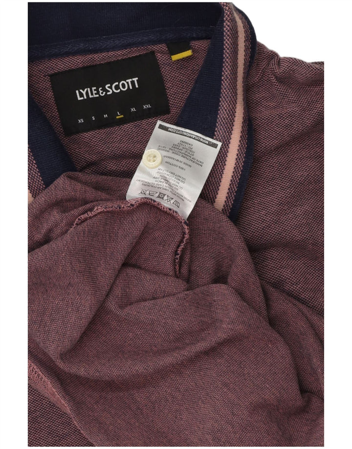 Ανδρικό πουκάμισο πόλο Lyle & Scott, μεγάλο ροζ βαμβακερό