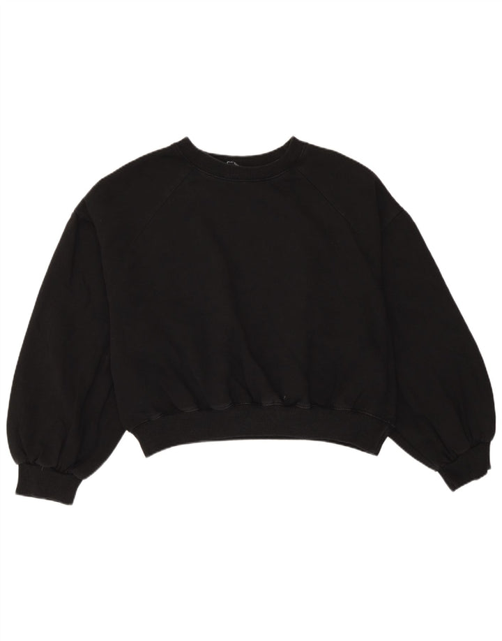 Γυναικεία φούτερ Zara Crop Oversized Jumper UK 14 Medium Black Cotton