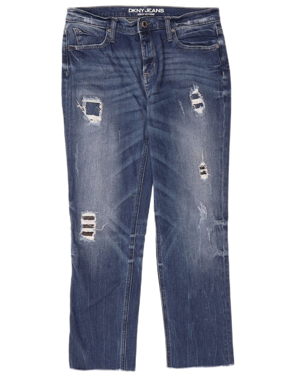 DKNY Γυναικεία BOWERY Distressed Cropped Jeans US 4 Small W28 L25 Blue Cotton