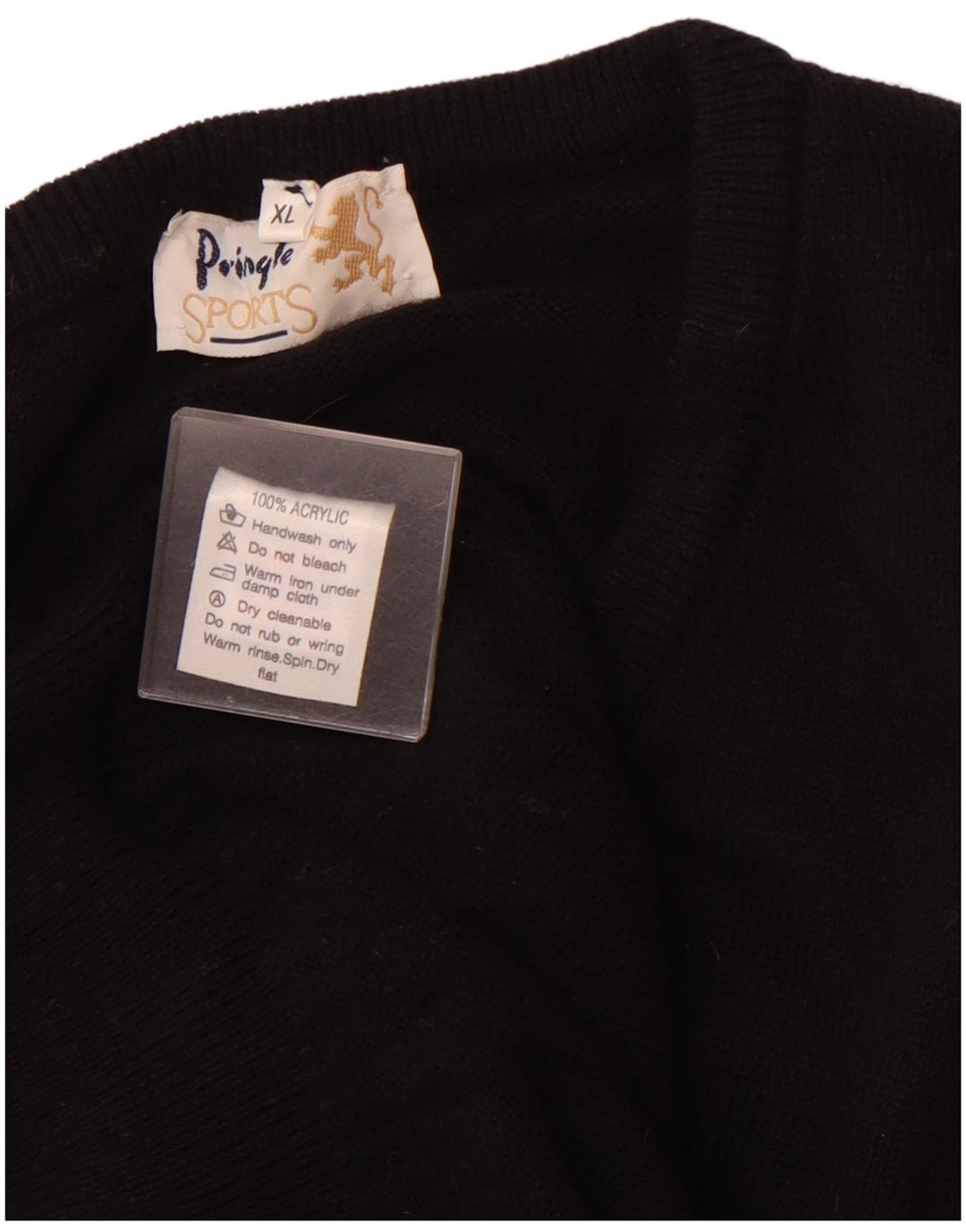 Ανδρικό πουλόβερ PRINGLE με V λαιμόκοψη XL Μαύρο Argyle/Ακρυλικό Διαμάντι