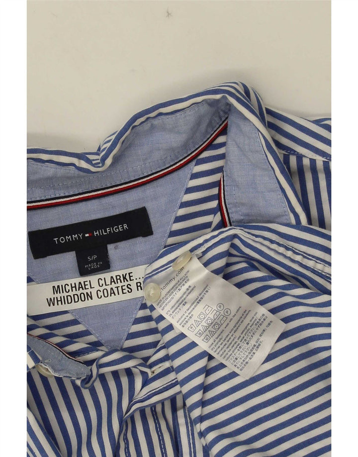 Ανδρικό πουκάμισο Tommy Hilfiger Μικρό Βαμβακερό Μπλε Ριγέ