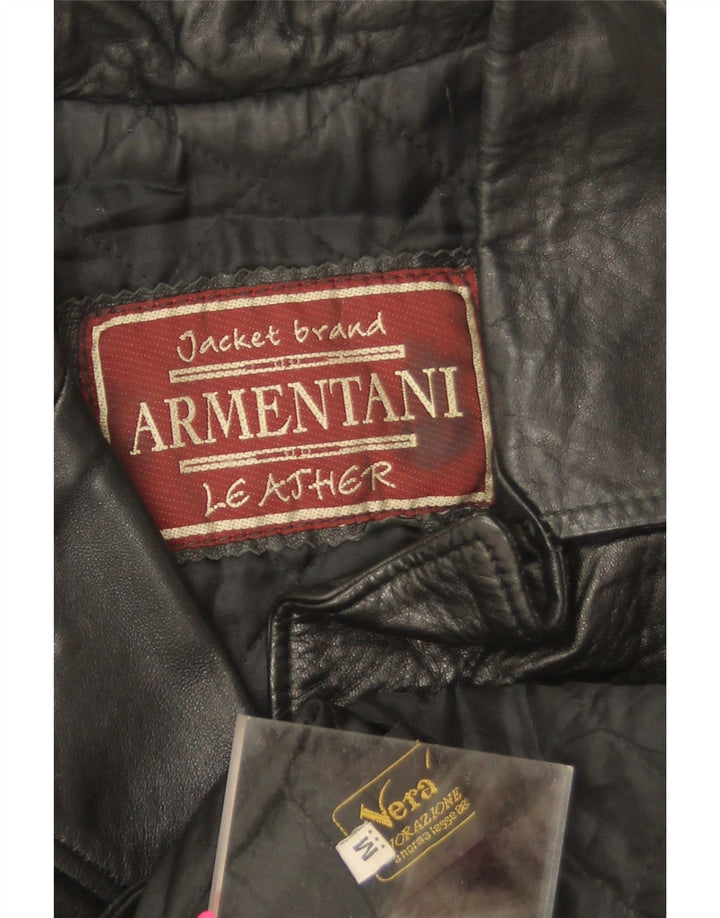 Vintage Γυναικείο Δερμάτινο Μπουφάν UK 14 Medium Black Leather