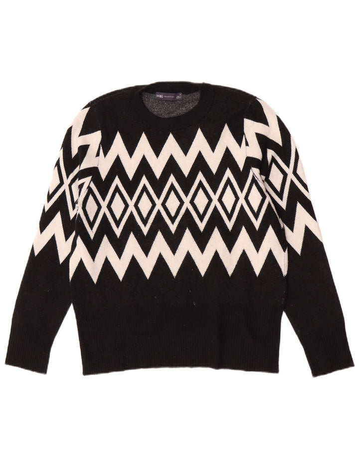Marks & Spencer Γυναικείο πουλόβερ με λαιμόκοψη UK 14 Medium Black