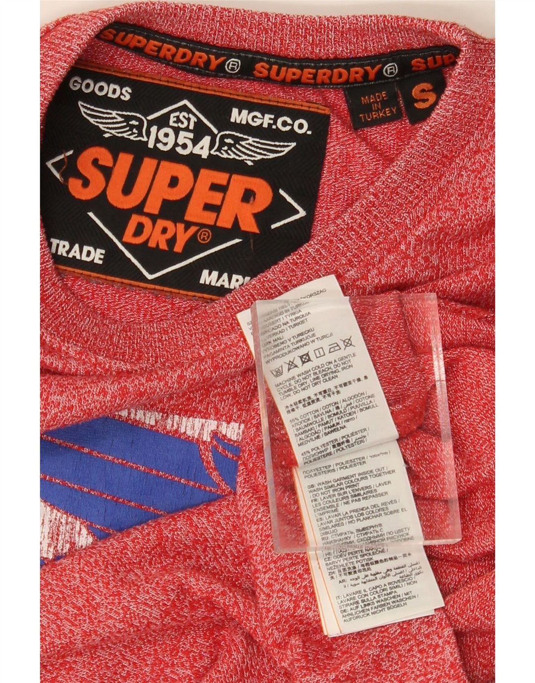 Ανδρικό γραφικό μπλουζάκι Superdry, βαμβακερό, μικρό κόκκινο