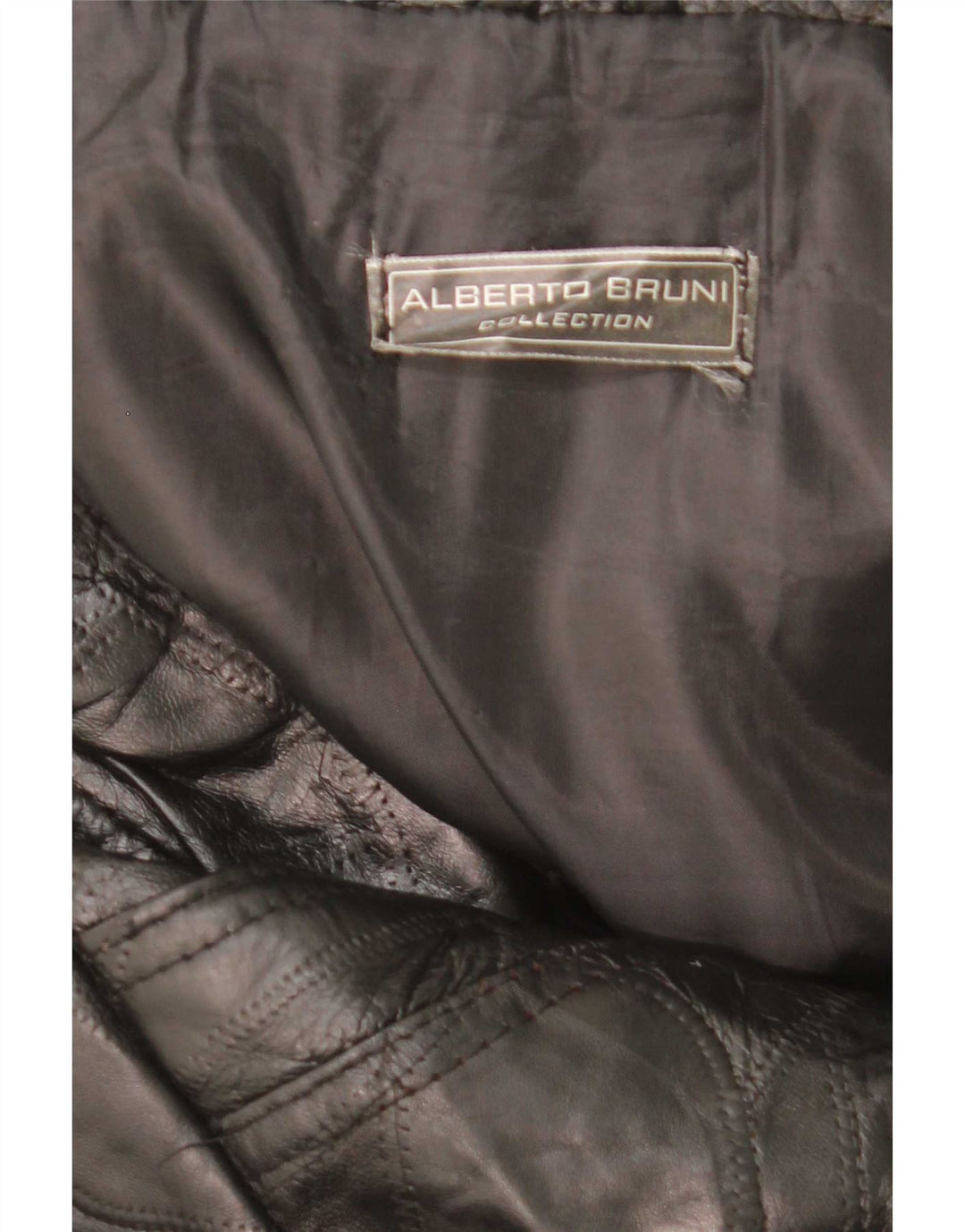 Alberto Bruni Ανδρικό Δερμάτινο Παλτό UK 40 Large Black Patchwork Leather