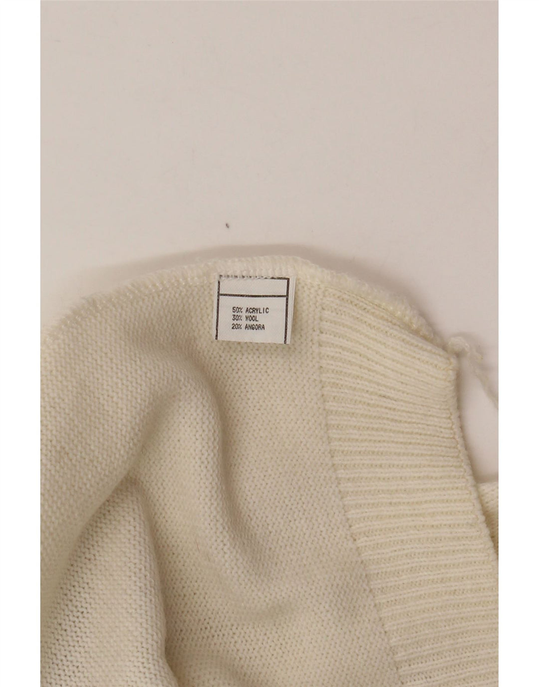 VINTAGE Γυναικείο πουλόβερ με λαιμό χελώνα UK 16 Large White Fair Isle