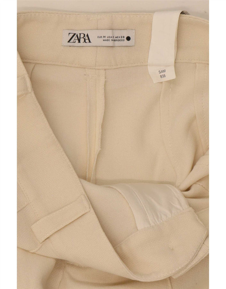 Zara Γυναικείο ίσιο casual παντελόνι Medium W32 L33 Off White Polyester