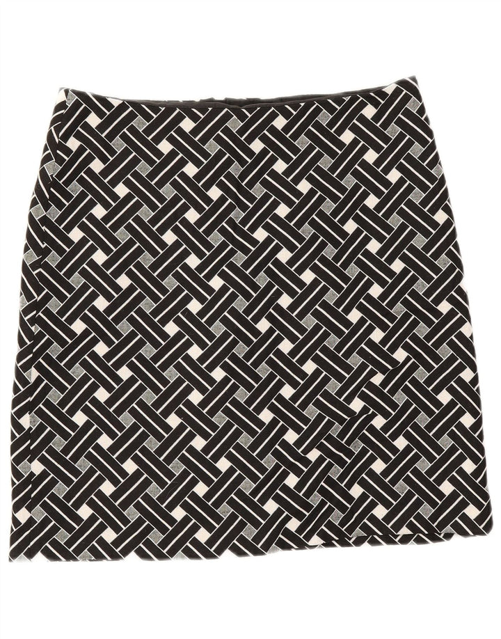 Marks & Spencer Γυναικεία ίσια φούστα UK 12 Medium W32 Μαύρη γεωμετρική