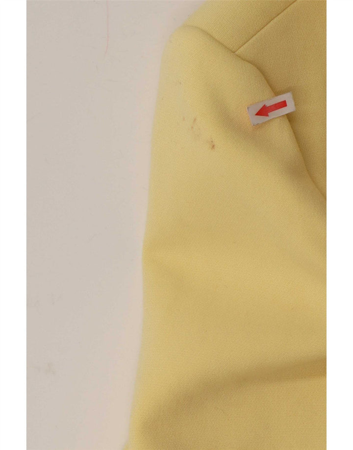 Zara Γυναικείο Longline 1 Button Jacket Blazer UK 6 XS Yellow Polyester