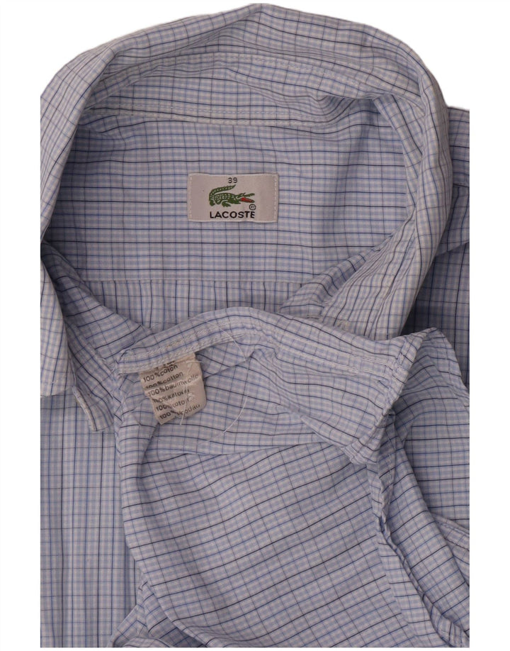 Ανδρικό κοντομάνικο πουκάμισο Lacoste Μέγεθος 39 Μεσαίο μπλε βαμβακερό Gingham