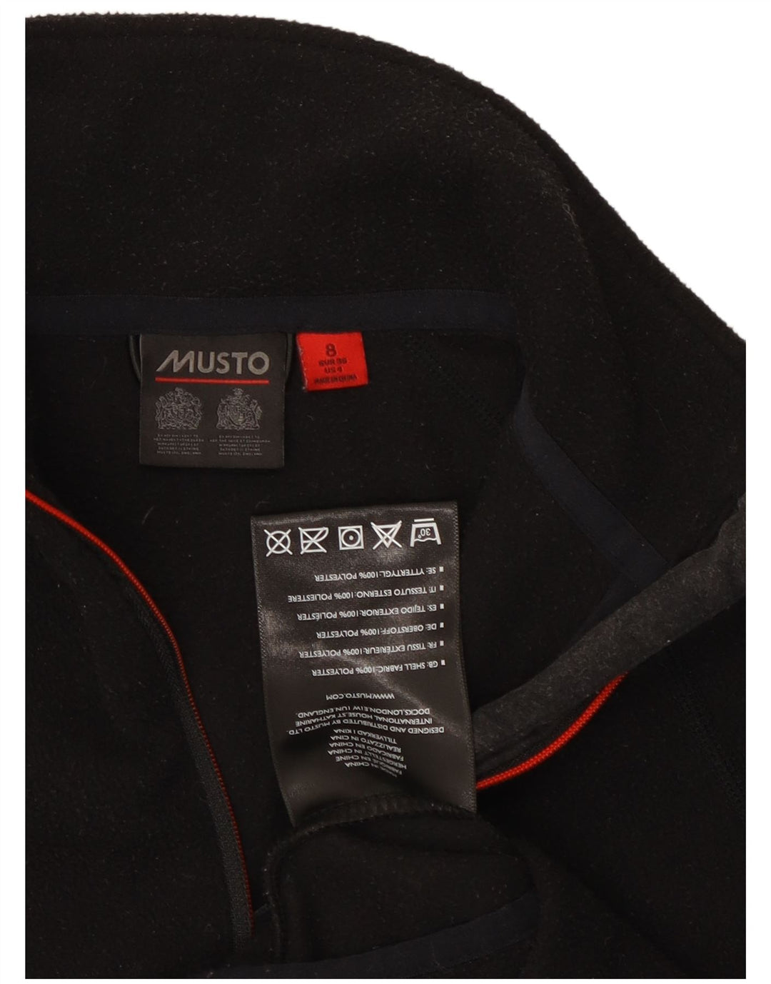 MUSTO Γυναικείο φερμουάρ Fleece Jumper UK 8 Small Black Polyester