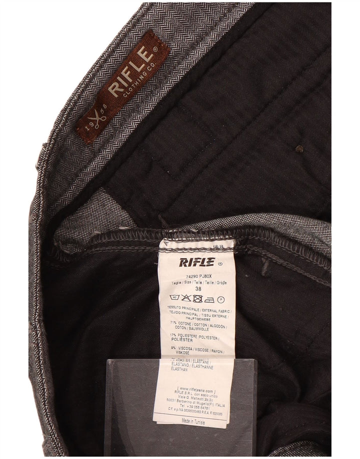 Ανδρικό Παντελόνι Rifle Slim W38 L34 Γκρι βαμβακερό ψαροκόκκαλο