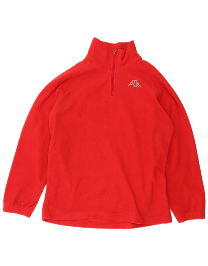 Kappa Ανδρικό φερμουάρ με λαιμόκοψη Fleece Jumper Μεσαίο κόκκινο πολυεστέρας