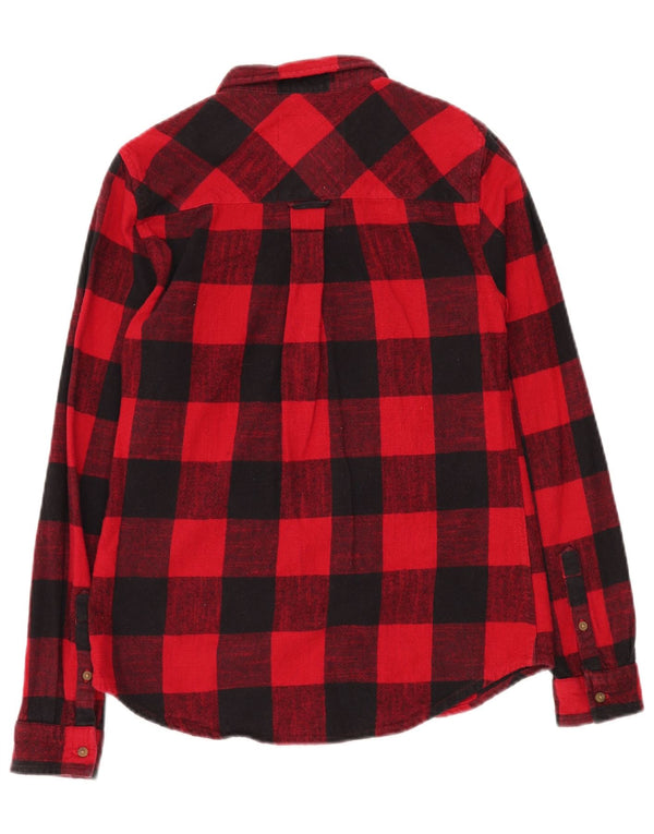 Superdry γυναικείο κλασικό μπλουζάκι φανέλα UK 10 Small Red Gingham Cotton