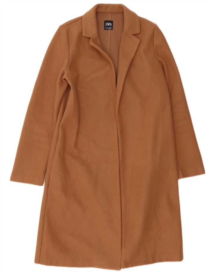 Zara Γυναικείο Open Oversized Πανωφόρι UK 10 Small Brown Polyester