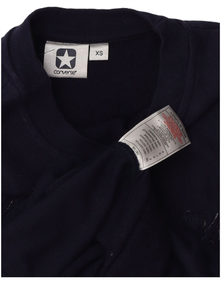 Γυναικείο γραφικό φούτερ CONVERSE Oversized Jumper UK 6 XS Navy Blue