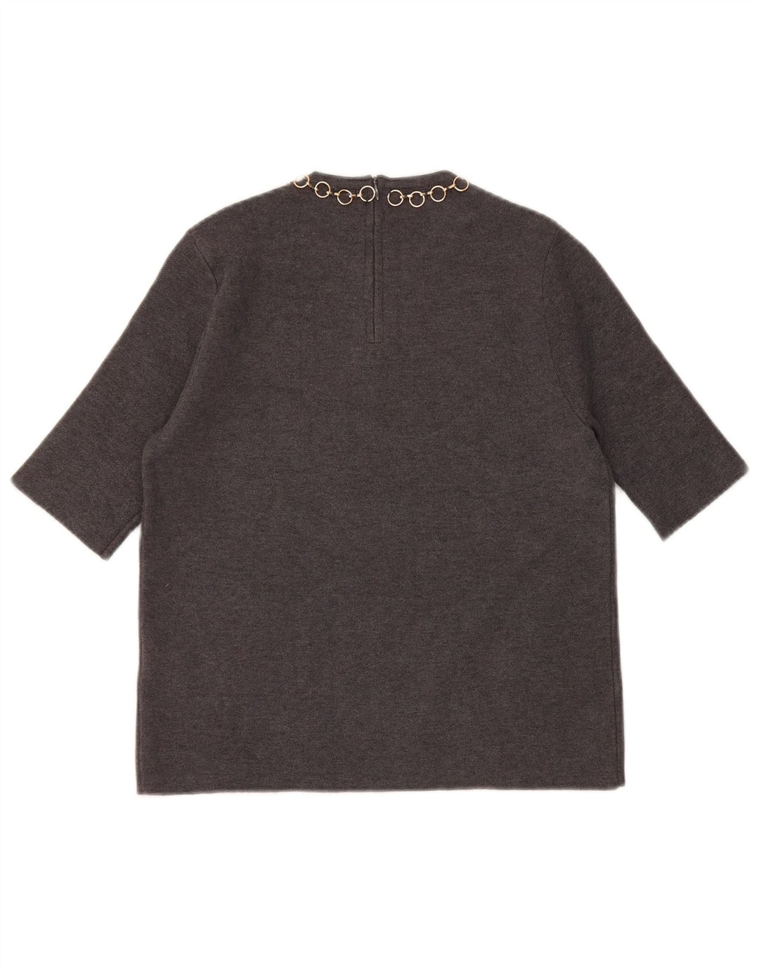 Zara Γυναικεία Crop Μπλούζα Τοπ UK 10 Small Grey Viscose