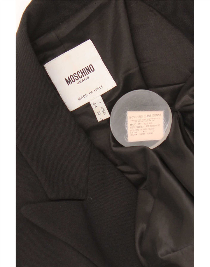 Moschino Γυναικείο Μπουφάν 1 Κουμπί Blazer UK 14 Μεσαίο Μαύρο Πολυεστέρας