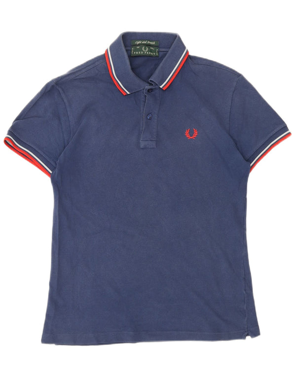 FRED PERRY Mens Polo Shirt Small Navy Blue Cotton
