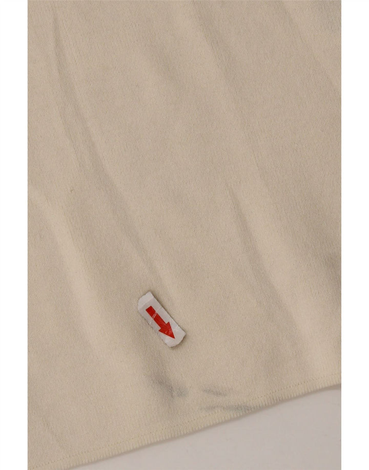 Zara Γυναικείο T-Shirt Top UK 14 Medium Off White Viscose