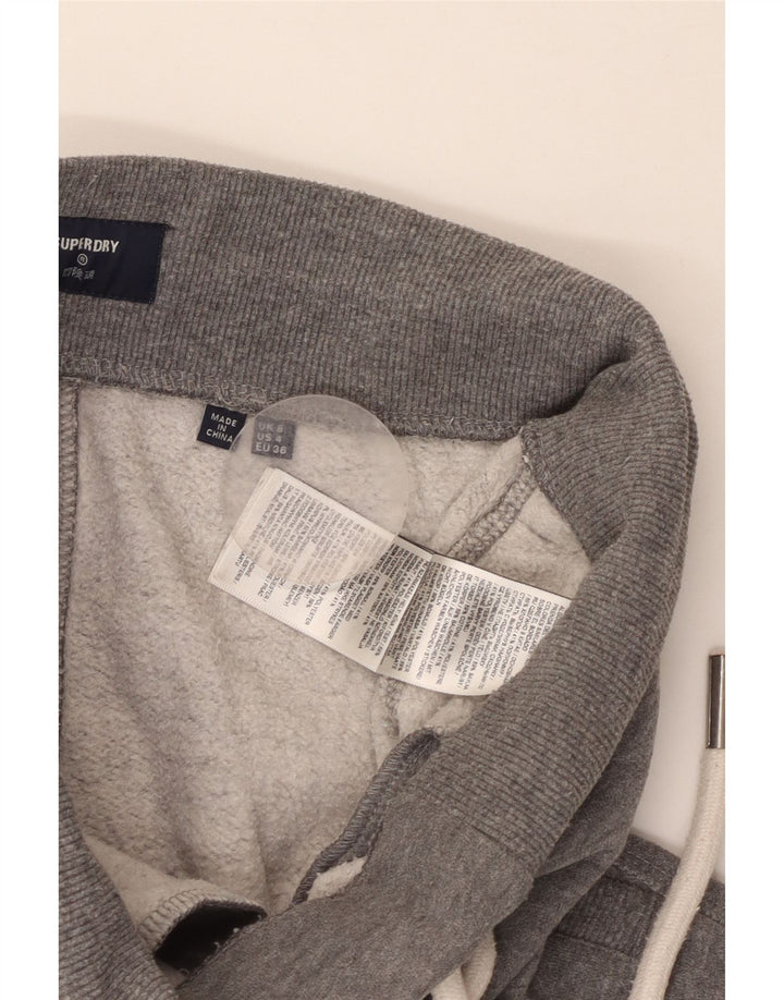 SUPERDRY Γυναικεία αθλητική φόρμα γραφικών παντελόνι Joggers UK 8 Small Grey Flecked