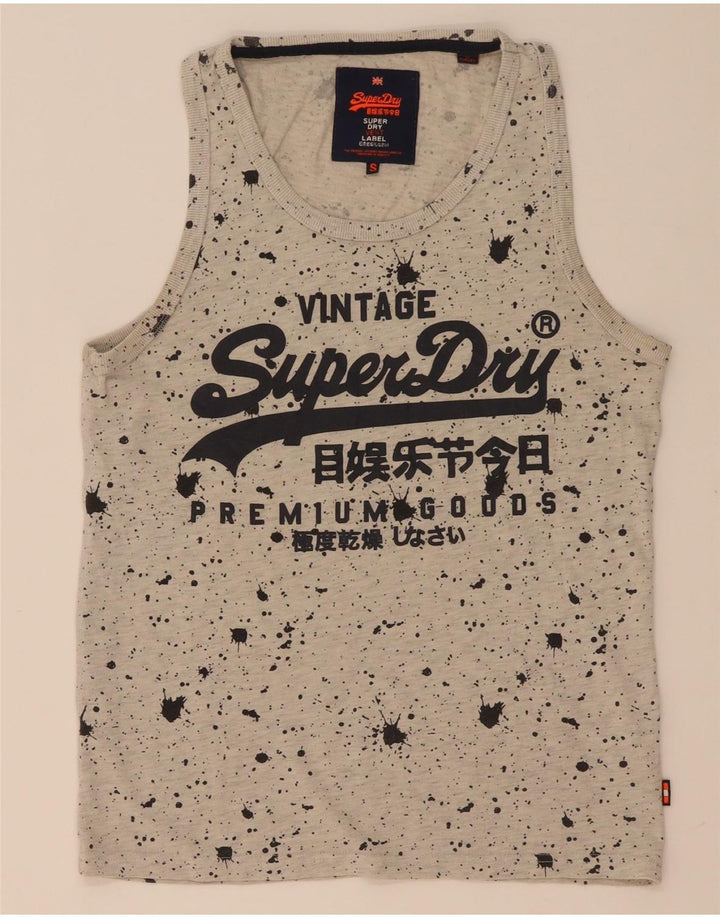 Ανδρικό γραφικό γιλέκο Superdry, Βαμβακερό με γκρι στίγματα