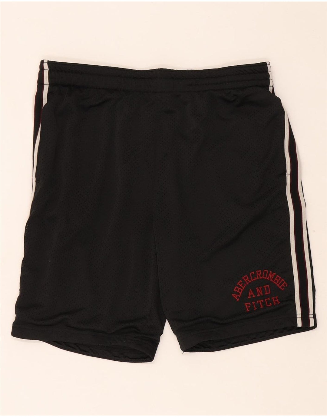 Ανδρικό γραφικό αθλητικό σορτς Abercrombie & Fitch, μεσαίο μαύρο πολυεστέρα