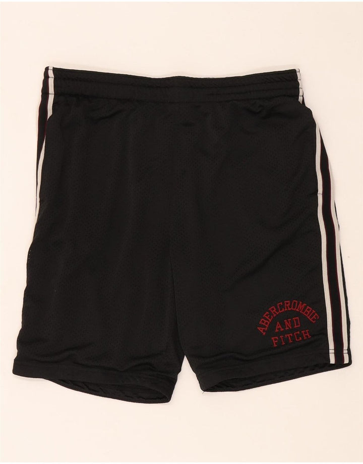 Ανδρικό γραφικό αθλητικό σορτς Abercrombie & Fitch, μεσαίο μαύρο πολυεστέρα
