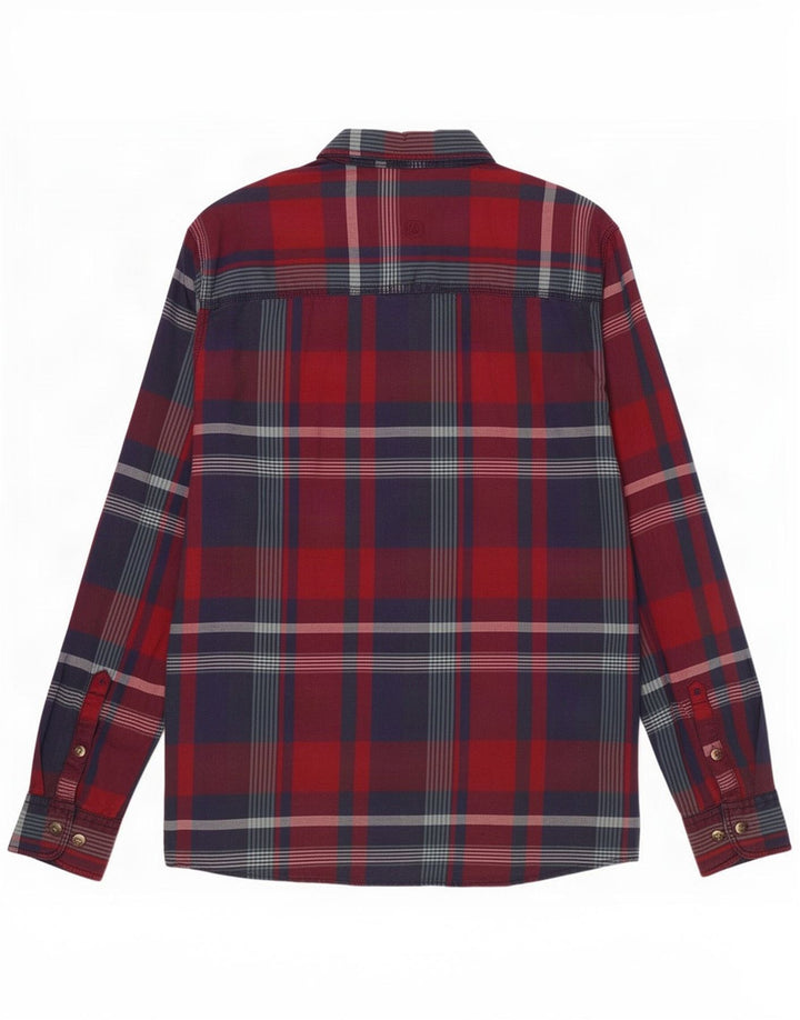 Fat Face Ανδρικό πουκάμισο Classic Fit Flannel, μεσαίο κόκκινο βαμβακερό