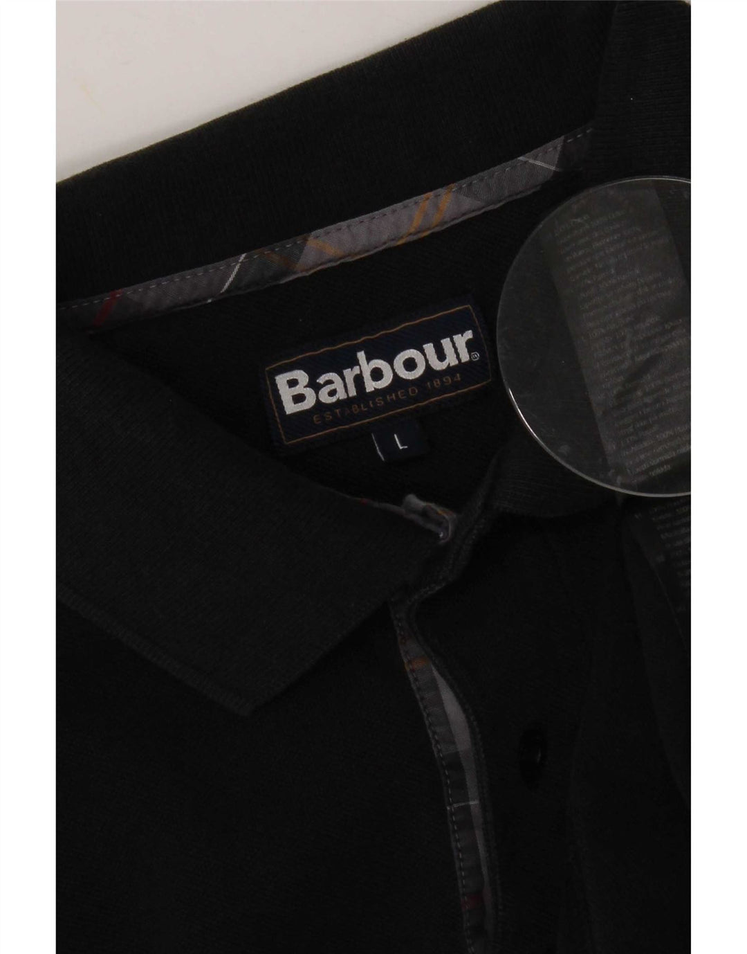 Ανδρικό πουκάμισο πόλο Barbour μεγάλο μαύρο βαμβακερό