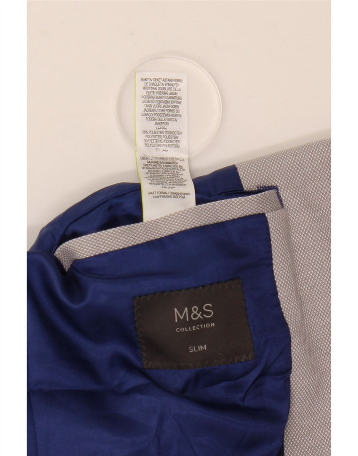 Marks & Spencer Ανδρικό μπουφάν με 2 κουμπιά, λεπτό μπλέιζερ UK 40 μεγάλο γκρι πολυεστέρα