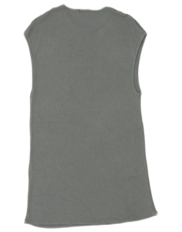 Zara Γυναικείο Αμάνικο T-Shirt Φόρεμα UK 14 Medium Blue