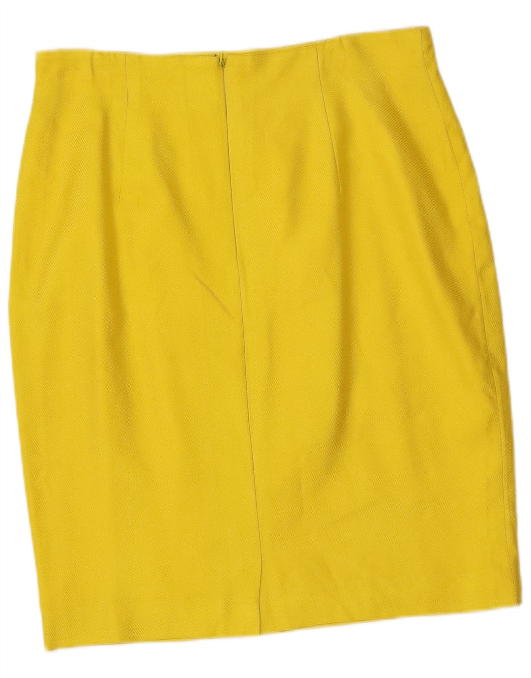 Vintage γυναικεία 4 κουμπιά 2 τεμάχια σετ φούστα IT 46 Μεγάλο W32 Κίτρινο Μεταξωτό