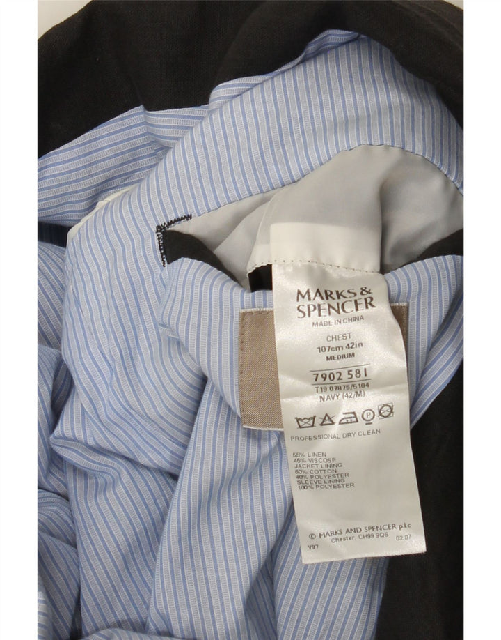 Marks & Spencer Ανδρικό σακάκι με 2 κουμπιά σακάκι UK 42 Large Navy Blue σεντόνια