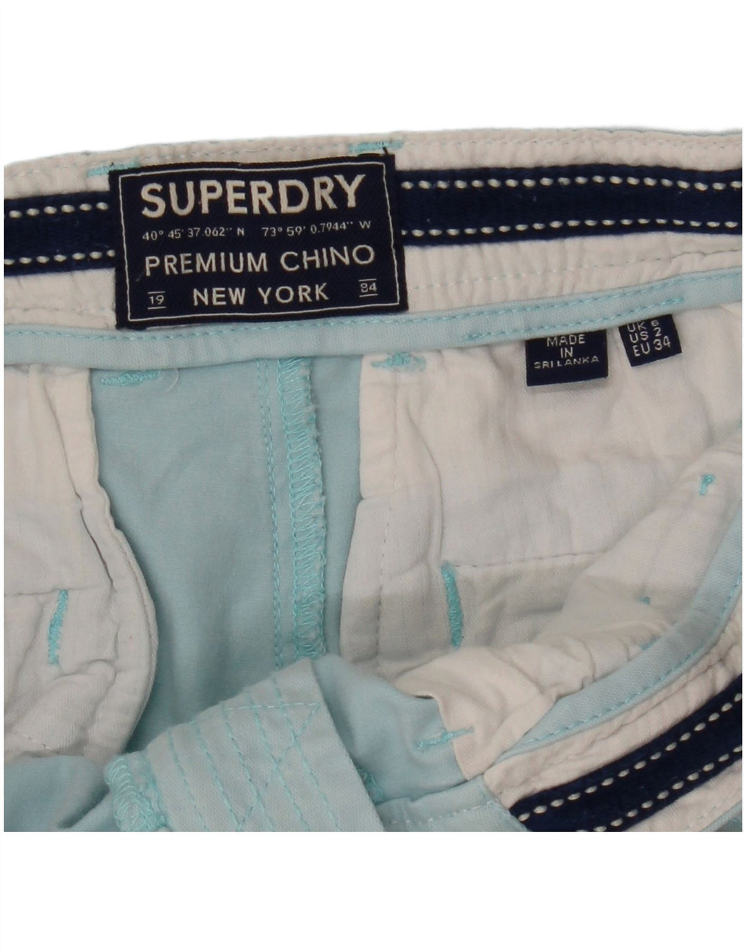 Γυναικείο σορτς Chino SUPERDRY UK 6 XS W25 Μπλε
