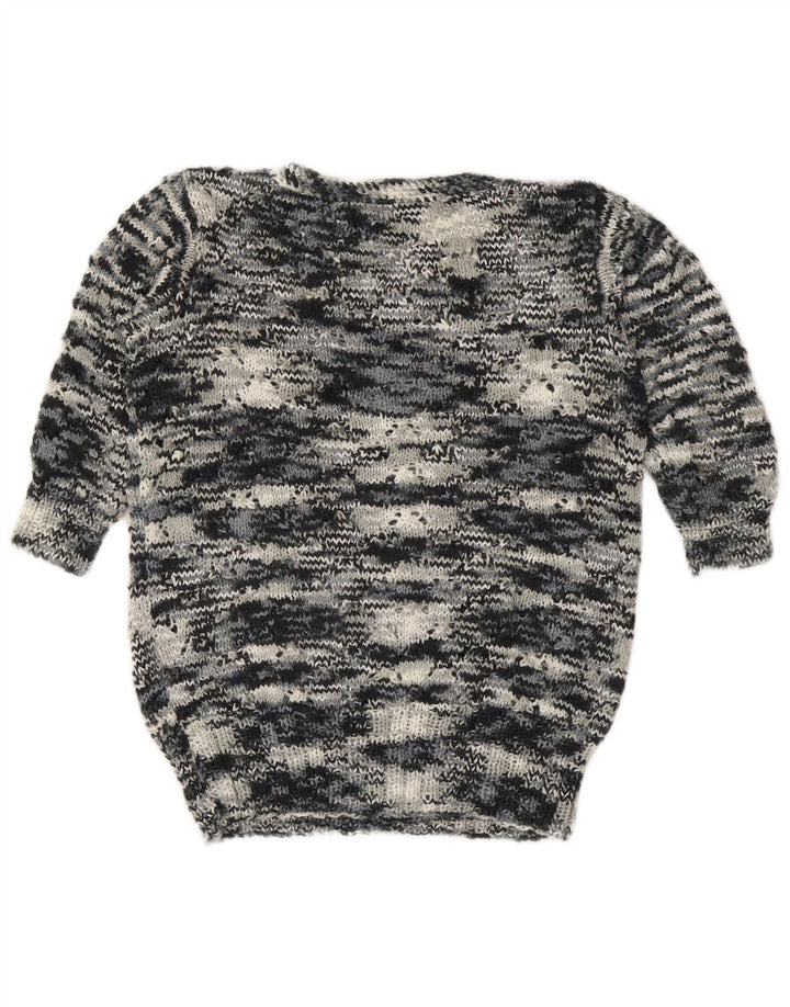 Vintage γυναικείο πουλόβερ με λαιμόκοψη UK 12 Medium Grey