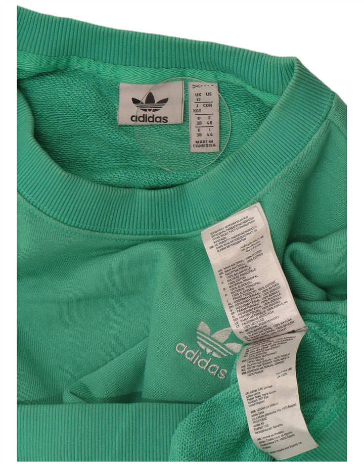 Γυναικείο φούτερ Adidas Crop Oversized Jumper UK 12 Μεσαίο πράσινο βαμβακερό