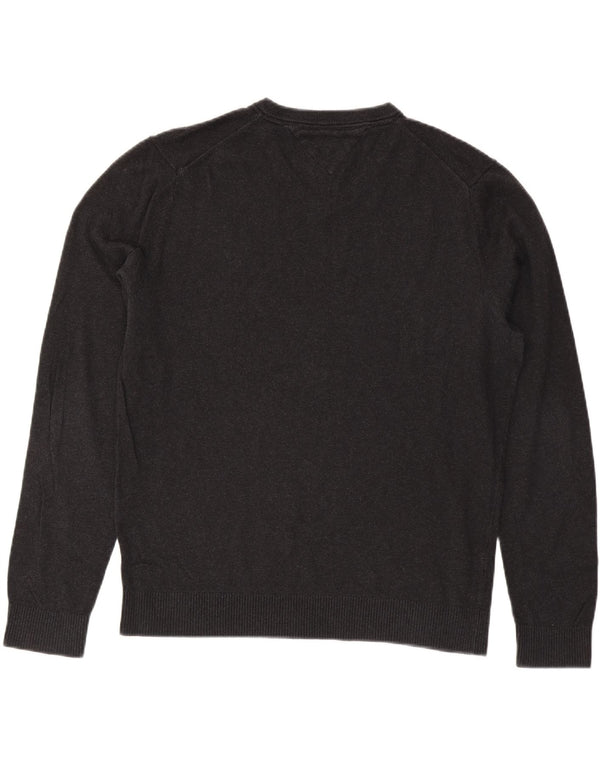 TOMMY HILFIGER Ανδρικό πουλόβερ με V λαιμόκοψη XL Γκρι βαμβακερό