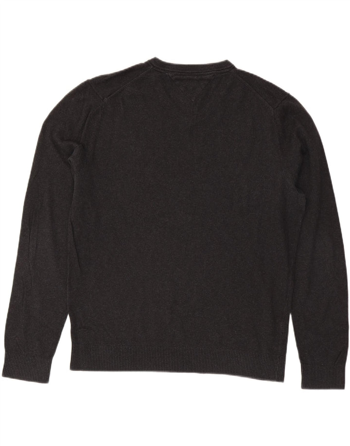 TOMMY HILFIGER Ανδρικό πουλόβερ με V λαιμόκοψη XL Γκρι βαμβακερό