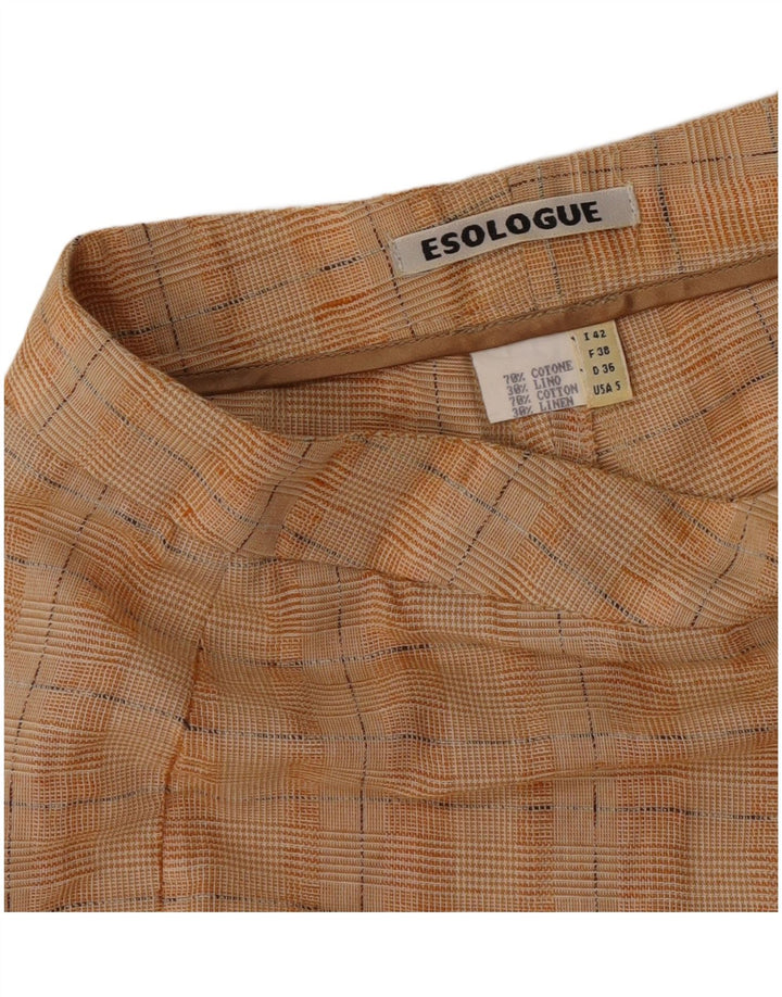 Vintage γυναικείο μποτάκι παντελόνι IT 42 Medium W28 L34 Orange Check