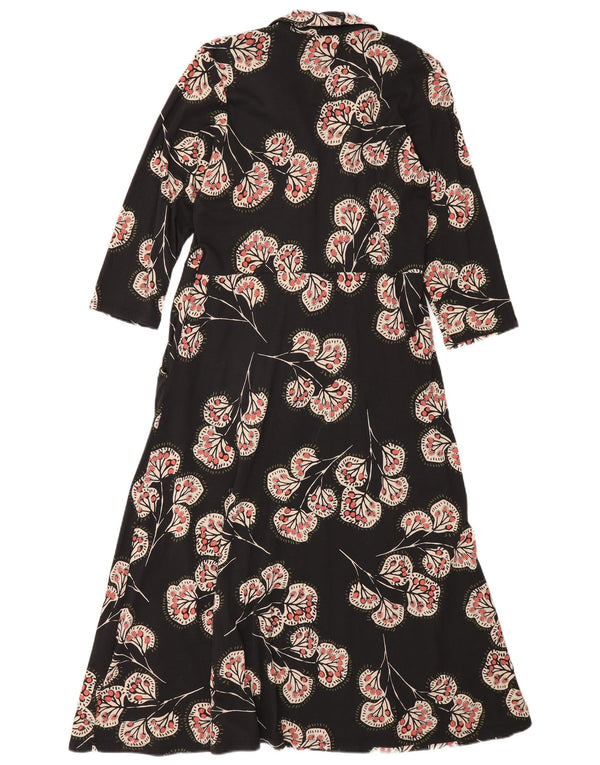 White Stuff Γυναικείο φόρεμα Maxi 3/4 μανίκι UK 12 Medium Black Floral