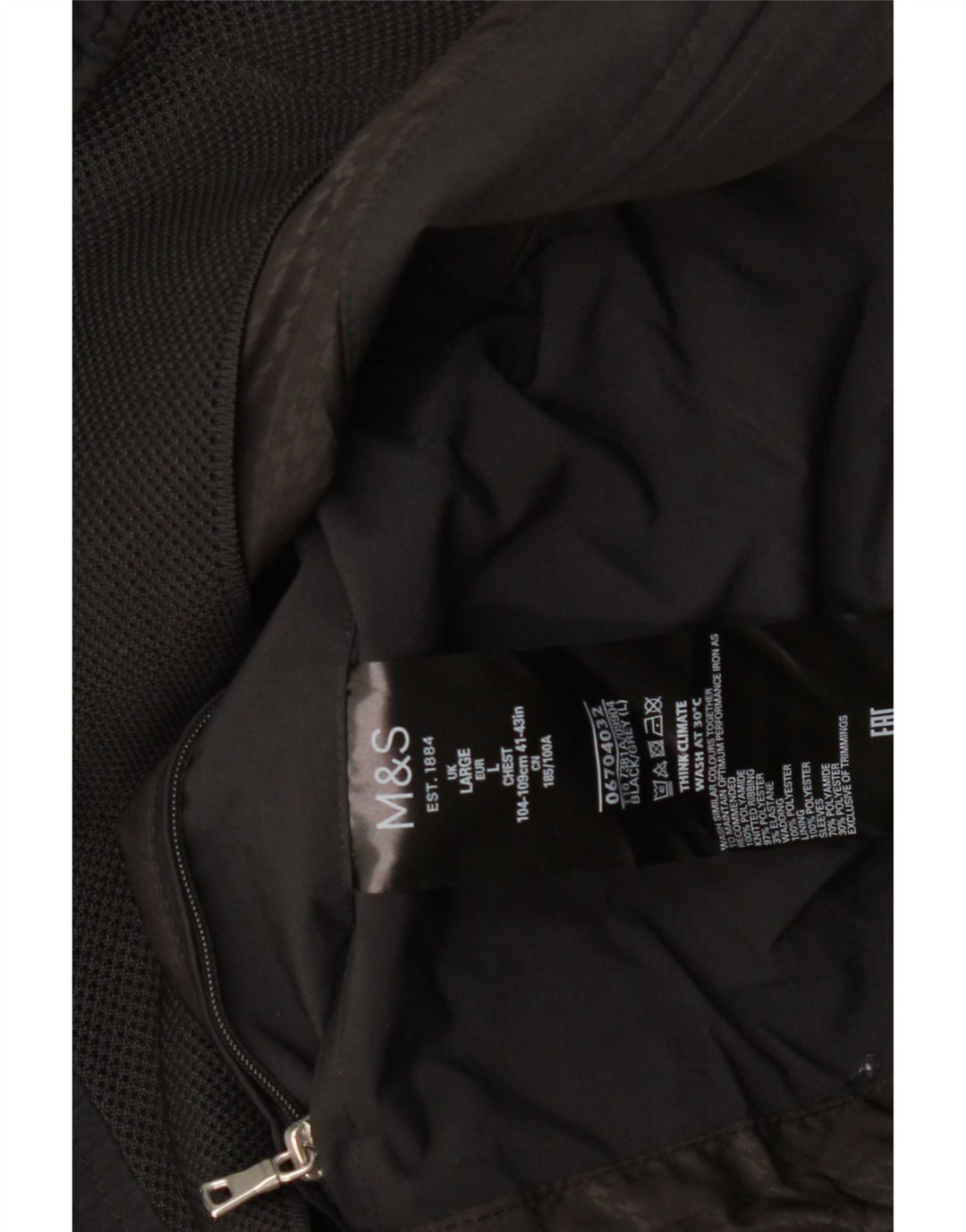 MARKS & SPENCER Ανδρικό μπουφάν UK 40 Large Black Colourblock Polyamide