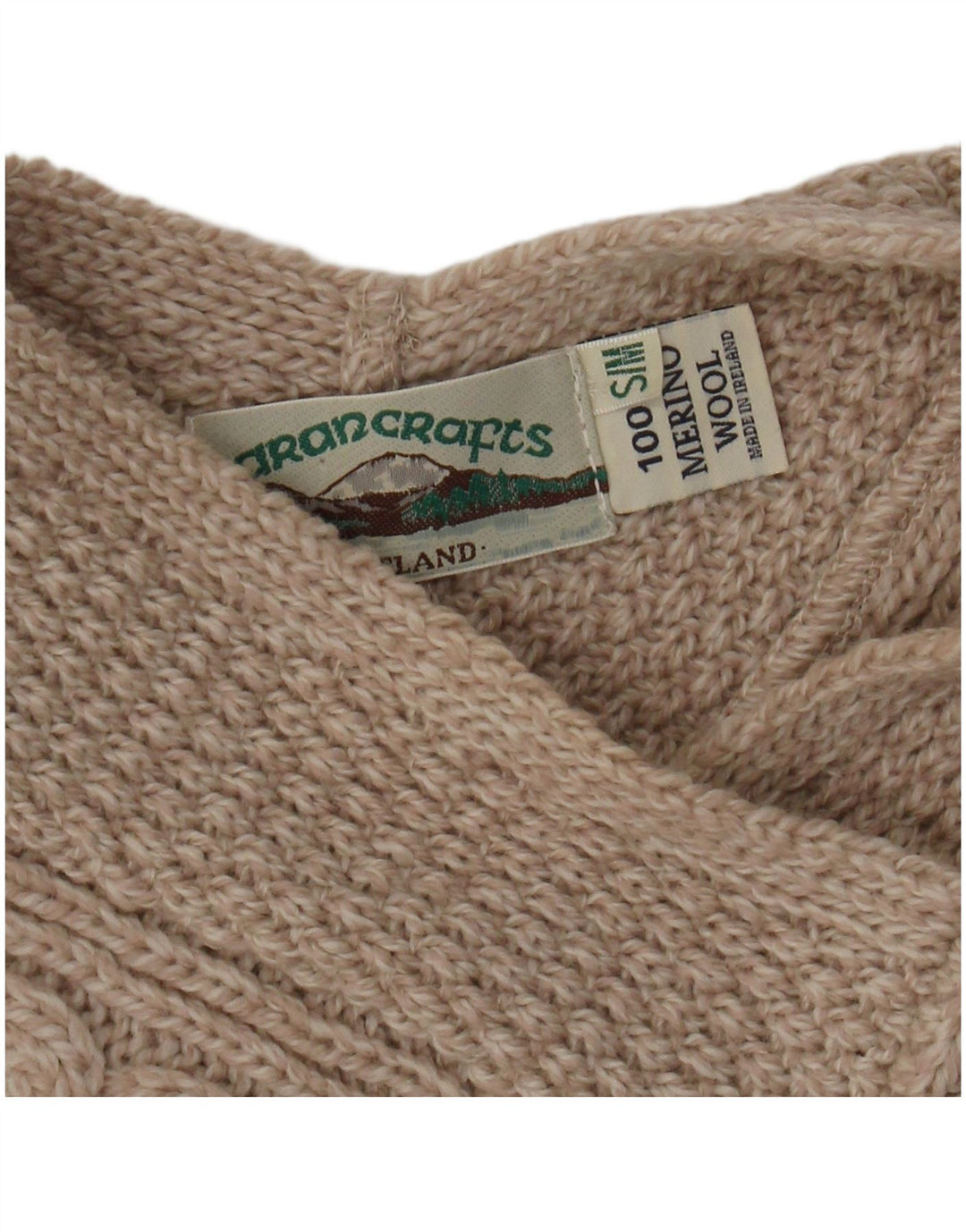 Aran Crafts Γυναικεία υπερμεγέθη Poncho Jumper UK 10 Small Beige Wool Merino