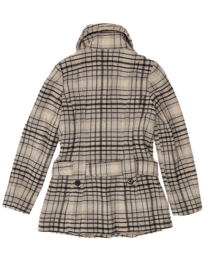 Γυναικείο πανωφόρι Jane Norman UK 10 Small White Check Wool