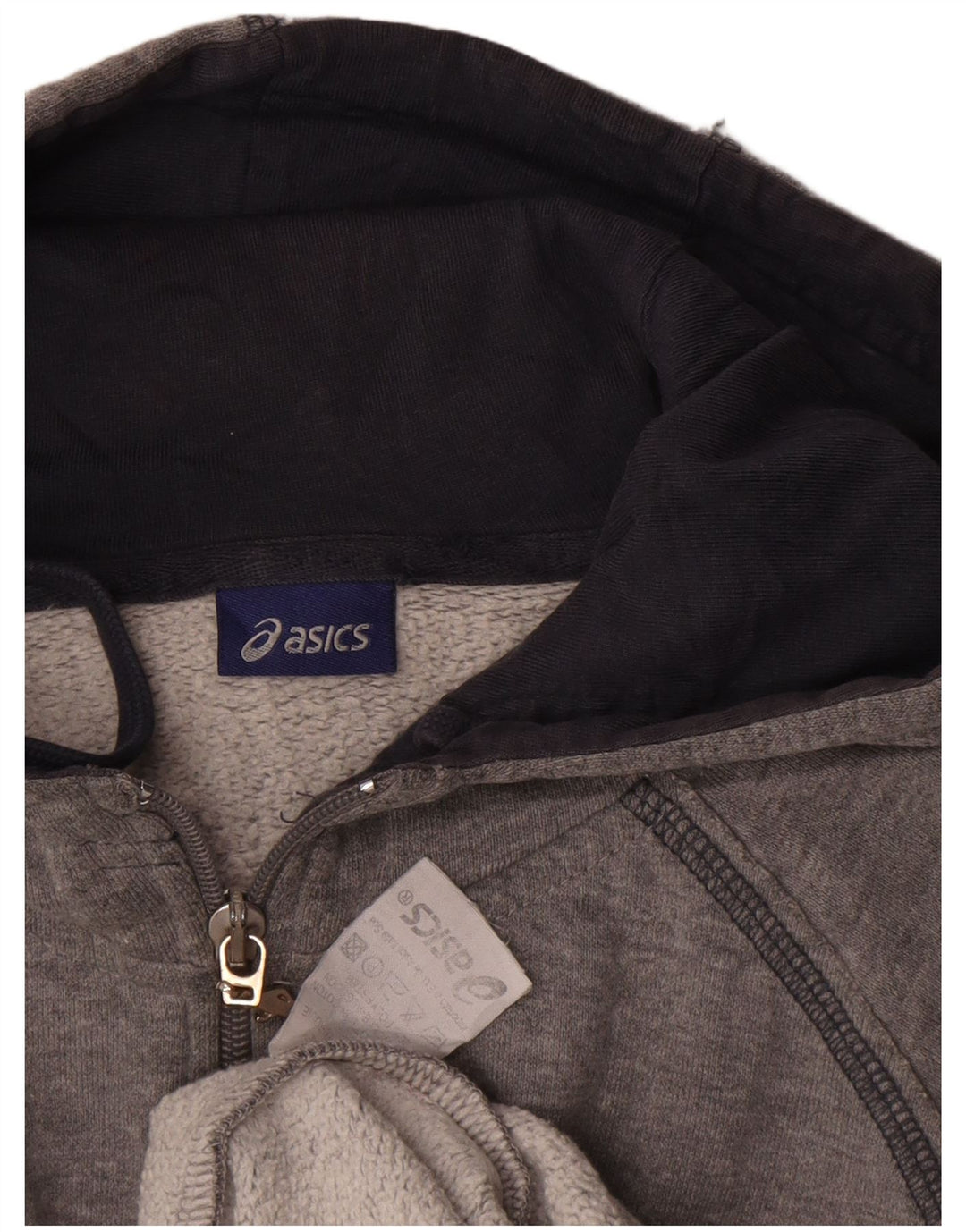 Ανδρικό πουλόβερ με κουκούλα με φερμουάρ Asics μεγάλο γκρι βαμβακερό