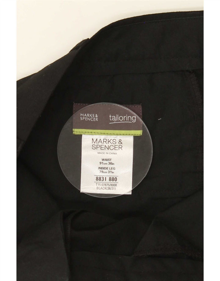 Marks & Spencer Ανδρικό ίσιο παντελόνι W36 L31 Μαύρο πολυεστέρα